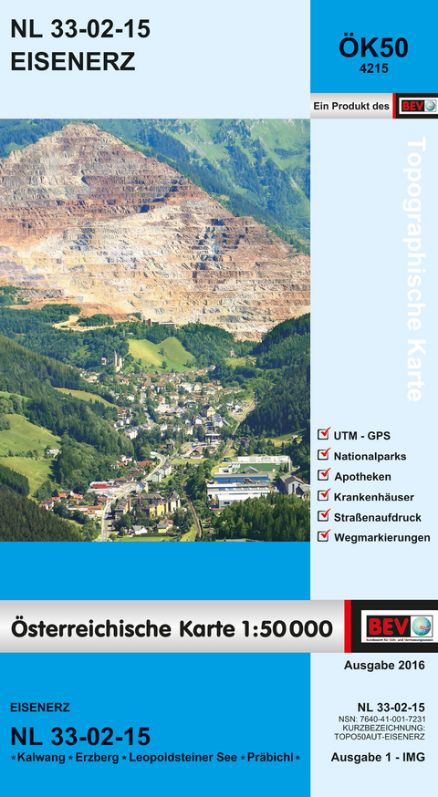 BEV-Karte 4215, Eisenerz 1:50 000 - 