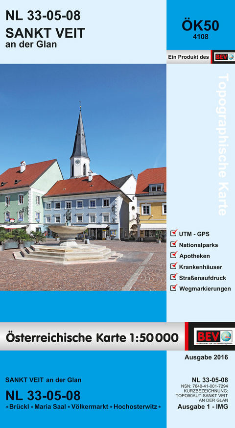 BEV-Karte 4108, St. Veit an der Glan 1:50 000 - 