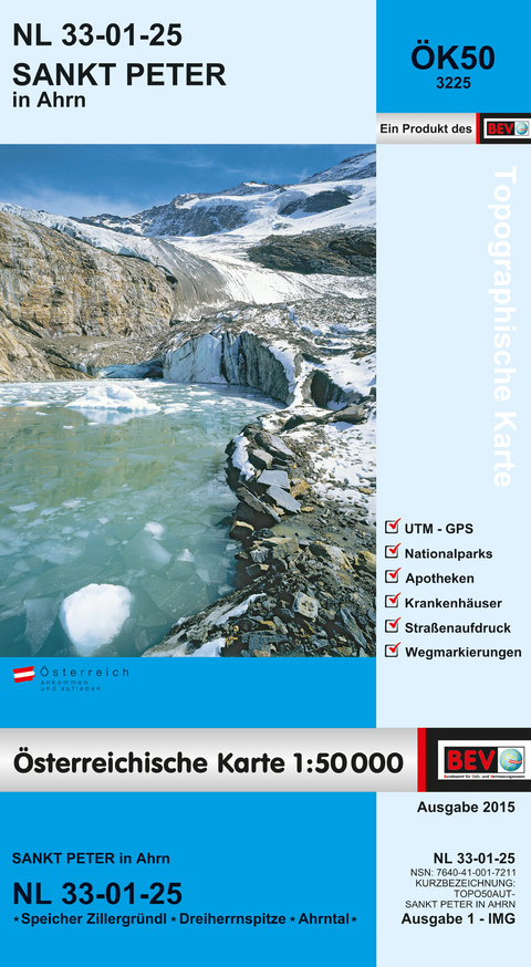 BEV-Karte 3225, Sankt Peter in Ahrn 1:50 000 - 