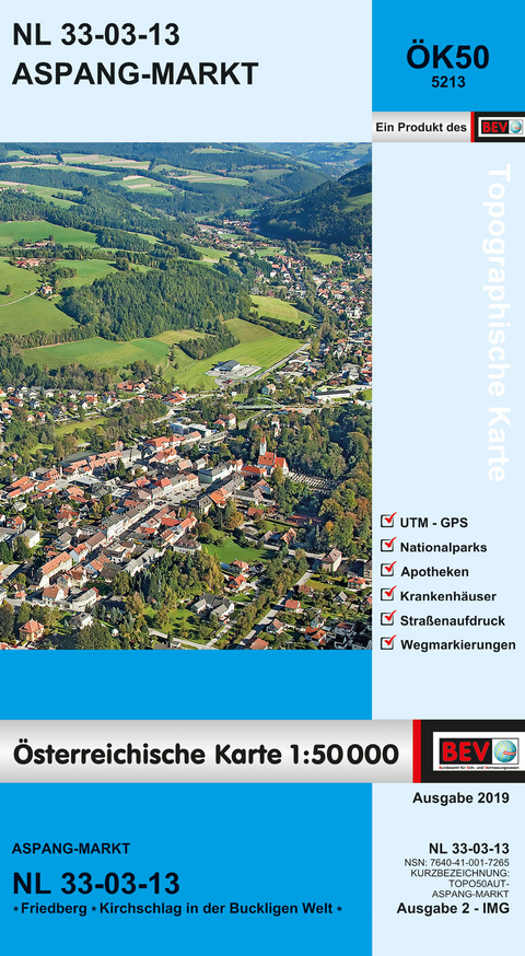 BEV-Karte 5213, Aspang-Markt 1:50 000 - 