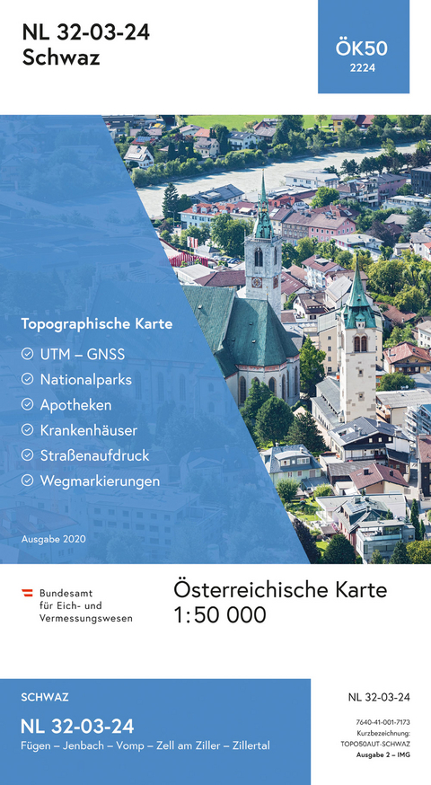 BEV-Karte 2224, Schwaz 1:50 000 - 