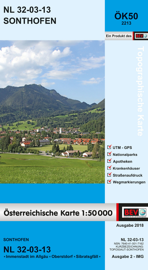 BEV-Karte 2213, Sonthofen 1:50 000 - 