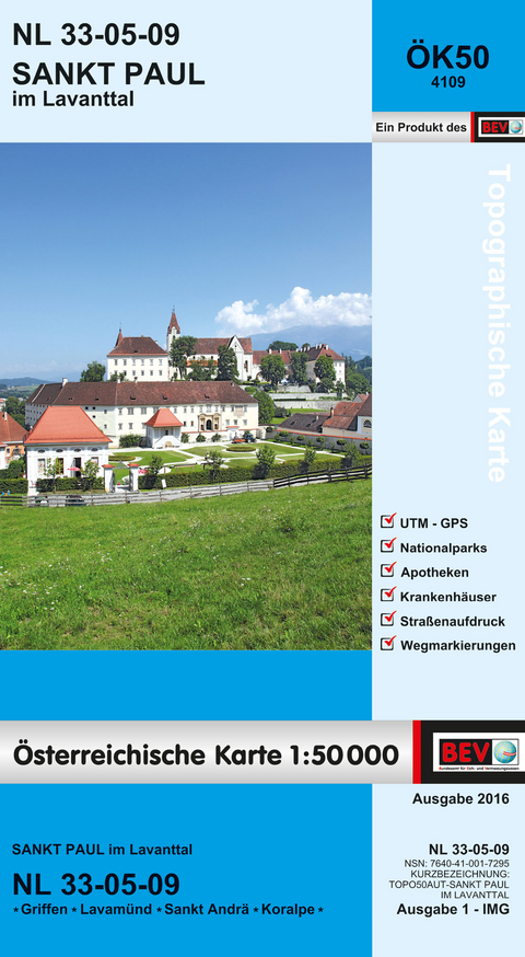 BEV-Karte 4109, St. Paul im Lavanttal 1:50 000 - 
