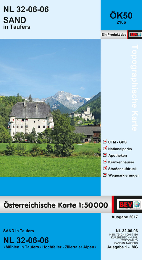 BEV-Karte 2106, Sand in Taufers 1:50 000 - 