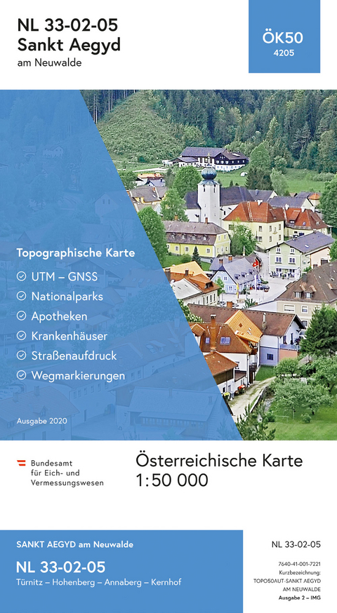 BEV-Karte 4205, St. Aegyd am Neuwalde 1:50 000 - 