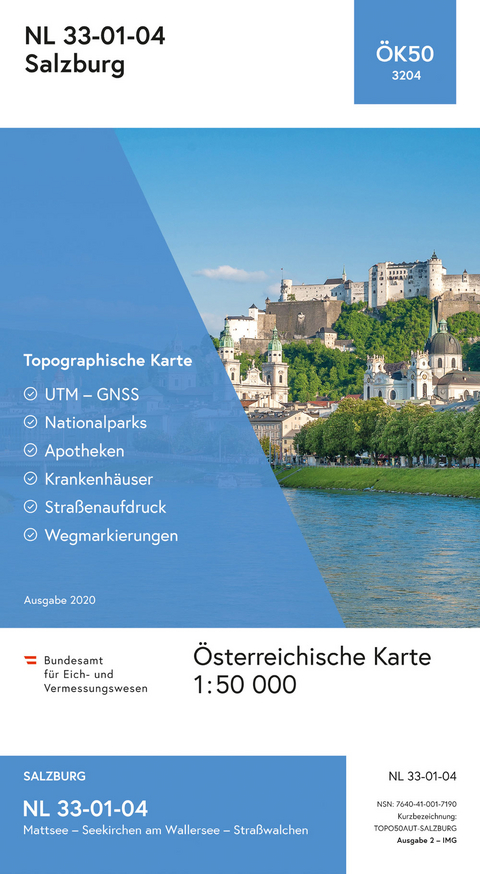 BEV-Karte 3204, Salzburg 1:50 000 - 