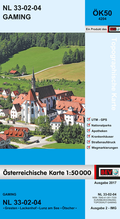BEV-Karte 4204, Gaming 1:50 000 - 