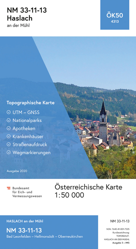 BEV-Karte 4313, Haslach an der M&uuml;hl 1:50 000 - 