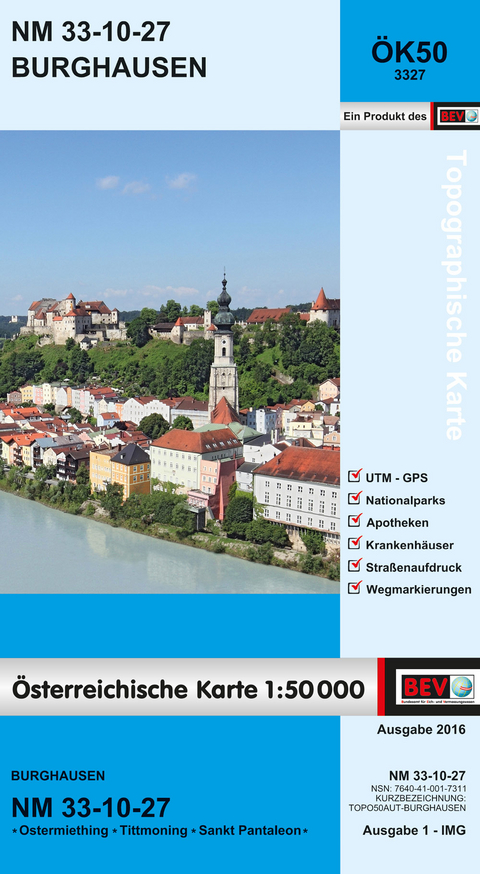BEV-Karte 3327, Burghausen 1:50 000 - 