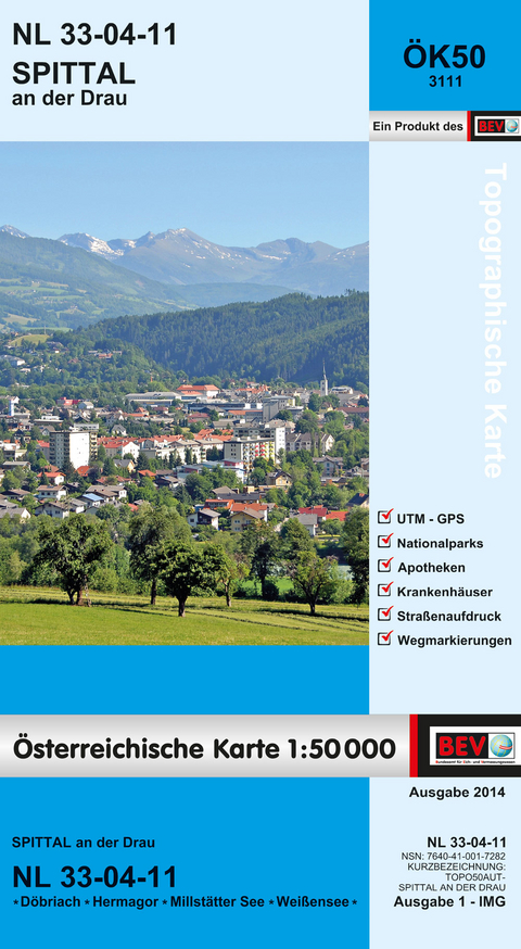 BEV-Karte 3111, Spittal an der Drau 1:50 000 - 