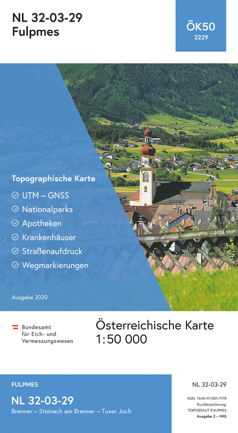 BEV-Karte 2229, Fulpmes 1:50 000 - 