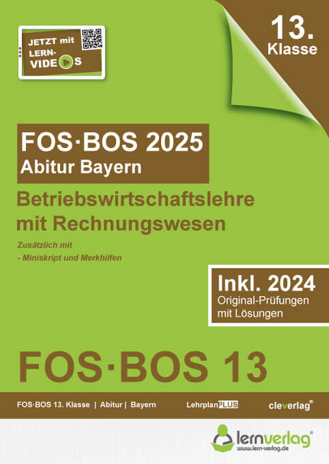 Abiturpr&uuml;fung FOS/BOS Bayern 2025 Betriebswirtschaftslehre mit Rechnungswesen 13. Klasse