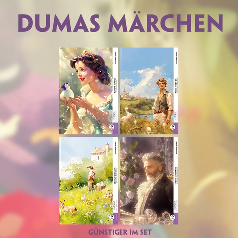 4 Dumas M&auml;rchen (4 B&uuml;cher + Audio-Online) - Frank-Lesemethode - Kommentierte zweisprachige Ausgabe Franz&ouml;sisch-Deutsch - Alexandre Dumas