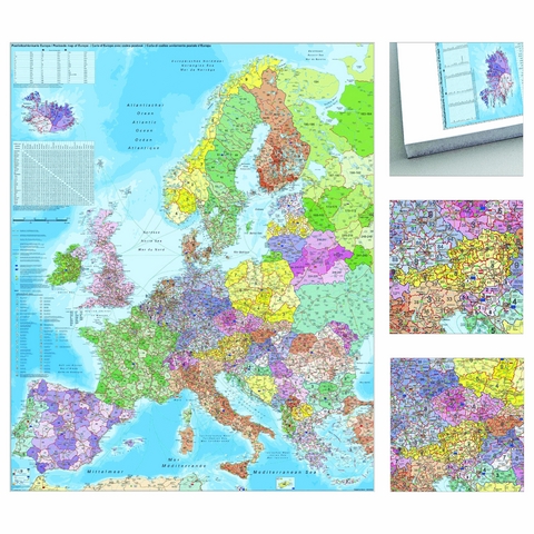 Europa Postleitzahlen Karte zum Pinnen auf EasyPrint - Platte - Heinrich Stiefel