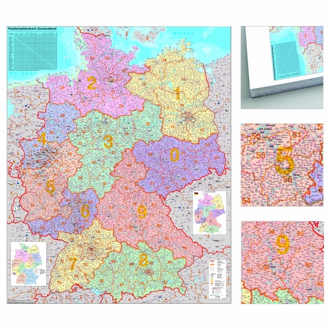 Deutschland Postleitzahlen Karte zum Pinnen auf EasyPrint - Platte - Heinrich Stiefel