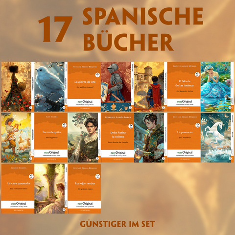 17 spanische B&uuml;cher (17 B&uuml;cher + Audio-Online) - Frank-Lesemethode - Kommentierte zweisprachige Ausgabe Spanisch-Deutsch -  Cuentos, Gustavo Adolfo B&eacute;cquer, Federico Garc&iacute;a Lorca, Joaqu&iacute;n Dicenta, Juan Valera, Fern&aacute;n Caballero
