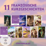 11 Franz&ouml;sische Kurzgeschichten (11 B&uuml;cher + Audio-CDs) - Frank-Lesemethode - Kommentierte zweisprachige Ausgabe Franz&ouml;sisch-Deutsch - Guy de Maupassant, Prosper M&eacute;rim&eacute;e, Alphonse Daudet