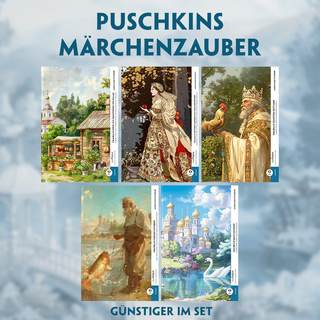 5 Puschkins Märchenzauber (5 Bücher + Audio-Online) - Frank-Lesemethode - Kommentierte zweisprachige Ausgabe Russisch-Deutsch
