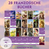 28 franz&ouml;sische B&uuml;cher (28 B&uuml;cher + Audio-CDs) - Frank-Lesemethode - Kommentierte zweisprachige Ausgabe Franz&ouml;sisch-Deutsch - Maurice Leblanc, Guy de Maupassant, Prosper M&eacute;rim&eacute;e, &Eacute;mile Zola, Charles Perrault, Alphonse Daudet