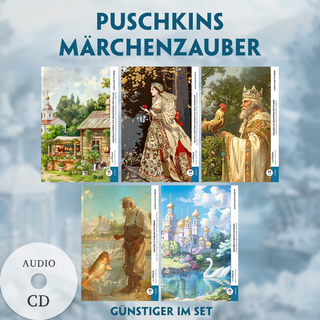 5 Puschkins Märchenzauber (5 Bücher + Audio-CDs) - Frank-Lesemethode - Kommentierte zweisprachige Ausgabe Russisch-Deutsch