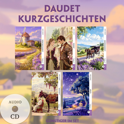5 Daudet Kurzgeschichten (5 B&uuml;cher + Audio-CDs) - Frank-Lesemethode - Kommentierte zweisprachige Ausgabe Franz&ouml;sisch-Deutsch - Alphonse Daudet