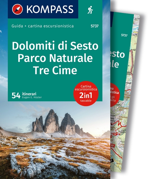 KOMPASS guida escursionistica Dolomiti di Sesto, Parco Naturale Tre Cime, 50 itinerari - Eugen H&uuml;sler