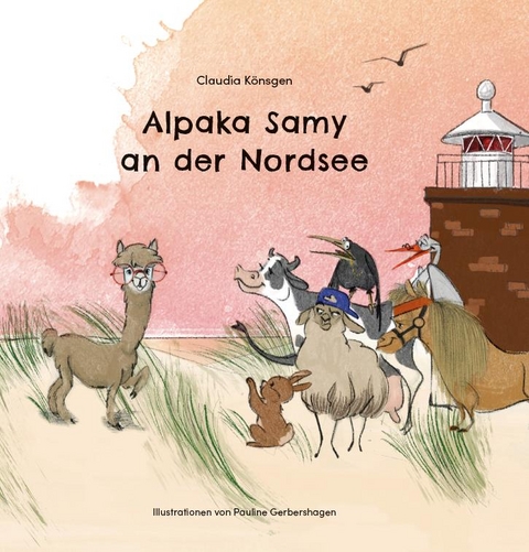 Alpaka Samy an der Nordsee - Claudia K&ouml;nsgen