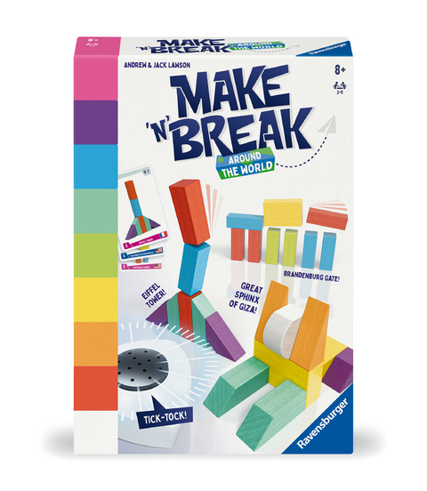 Make 'n' Break - Around the World - Gesellschaftsspiel & Brettspiel ab 8 Jahre - Andrew und Jack Lawson