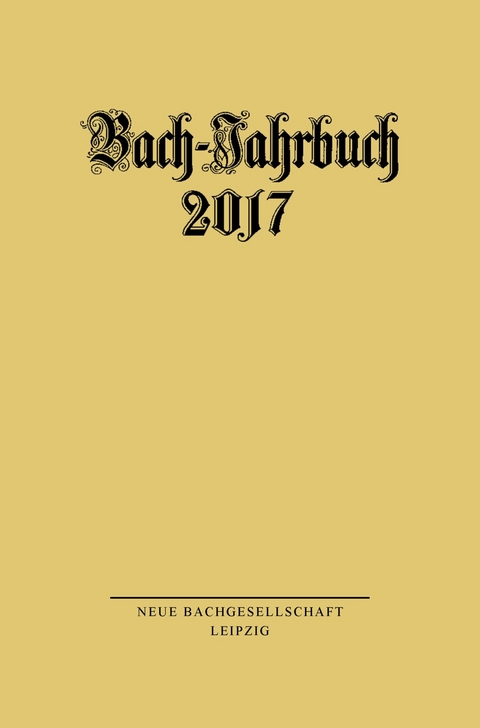 Bach-Jahrbuch 2017 - 