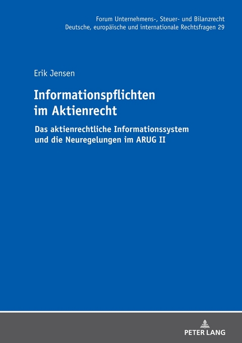 Informationspflichten im Aktienrecht - Erik Jensen
