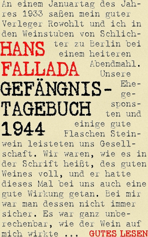 Gef&auml;ngnistagebuch 1944 - Hans Fallada
