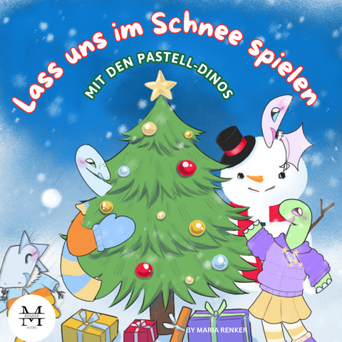 Lass uns im Schnee spielen, mit den Pastell-Dinos - Maria Renker