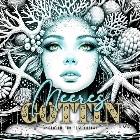 Meeresg&ouml;ttin Malbuch f&uuml;r Erwachsene - Monsoon Publishing, Musterst&uuml;ck Grafik
