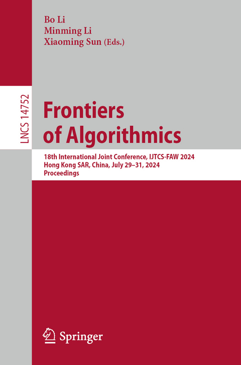 Frontiers of Algorithmics - 