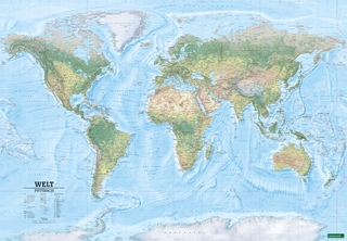 Weltkarte XXL, physisch, 1:15.000.000, Markiertafel , freytag & berndt