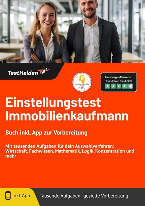 Einstellungstest Immobilienkaufmann: Buch inkl. App zur Vorbereitung | Mit tausenden Aufgaben f&uuml;r dein Auswahlverfahren: Wirtschaft, Fachwissen, Mathematik, Logik, Konzentration und mehr - Tom Wenk
