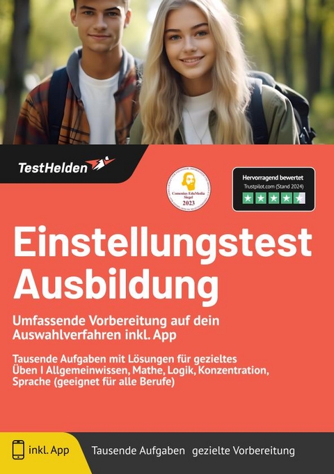 Einstellungstest Ausbildung: Umfassende Vorbereitung auf dein Auswahlverfahren inkl. App | Tausende Aufgaben mit L&ouml;sungen f&uuml;r gezieltes &Uuml;ben I Allgemeinwissen, Mathe, Logik, Konzentration, Sprache (geeignet f&uuml;r alle Berufe) - Tom Wenk