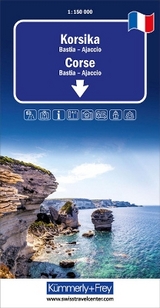 K&uuml;mmerly+Frey Regional-Strassenkarte Korsika 1:150.000