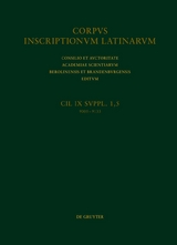 Corpus inscriptionum Latinarum. Inscriptiones Calabriae Apuliae Samnii... / Addenda et corrigenda (CIL IX 9005&ndash;9133). Indices. - 