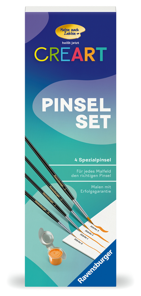 CreArt, Malen nach Zahlen Zubeh&ouml;r - Pinselset in Blechdose