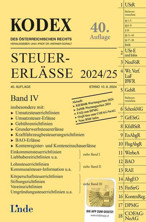 KODEX Steuer-Erl&auml;sse 2024/25, Band IV - Michael Schilcher