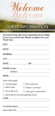 Guest Information Card: Welcome - Summer (Package of 50)