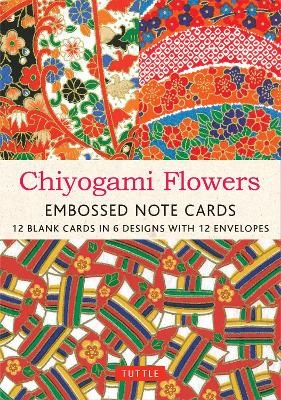 Chiyogami Flowers Embossed Note Cards - 12 Cards - 