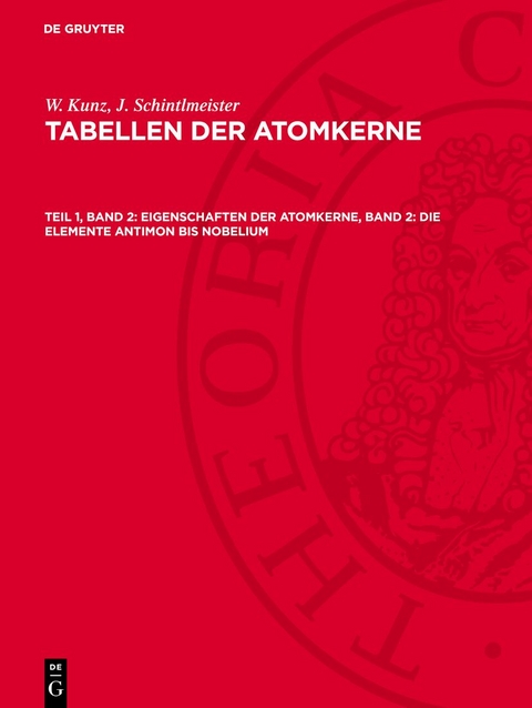W. Kunz; J. Schintlmeister: Tabellen der Atomkerne / Eigenschaften der Atomkerne, Band 2: Die Elemente Antimon bis Nobelium - W. Kunz, J. Schintlmeister