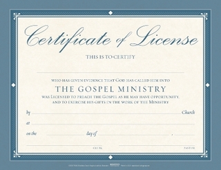 Certificate of License for the Gospel Ministry - Flat Parchment (Package of 6)