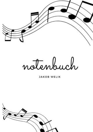 Notenheft: DIN A4 Notenlinienheft | 100 Seiten mit 12 Notenzeilen / Systeme pro Blatt | Papier 90g/m² | Musikheft mit Notenlinien