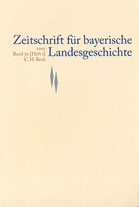 Zeitschrift f&uuml;r bayerische Landesgeschichte Band 85 Heft 1/2022