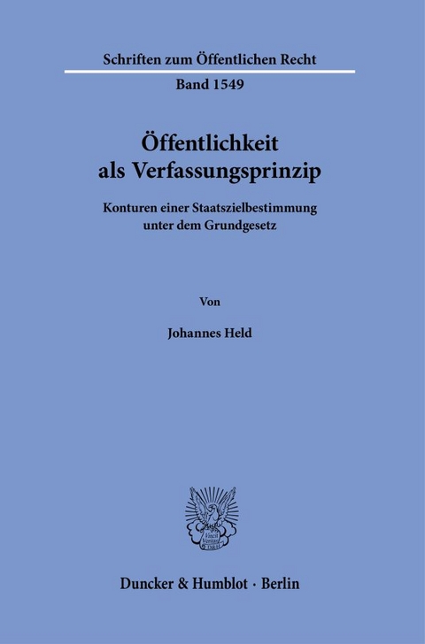 &Ouml;ffentlichkeit als Verfassungsprinzip - Johannes Held