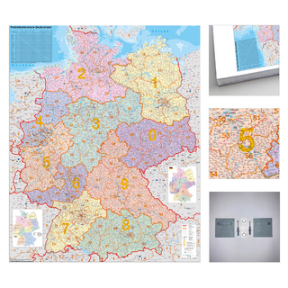 Deutschland Postleitzahlen Karte zum Pinnen auf EasyPrint - Platte mit Wandhalterung