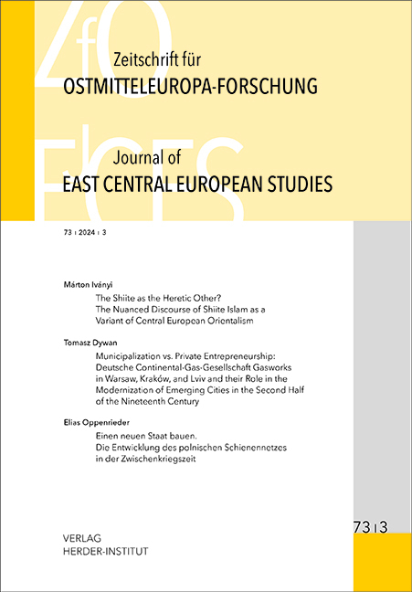 Zeitschrift f&uuml;r Ostmitteleuropa-Forschung (ZfO) 73/3 / Journal of East Central European Studies (JECES) 73/3 - 